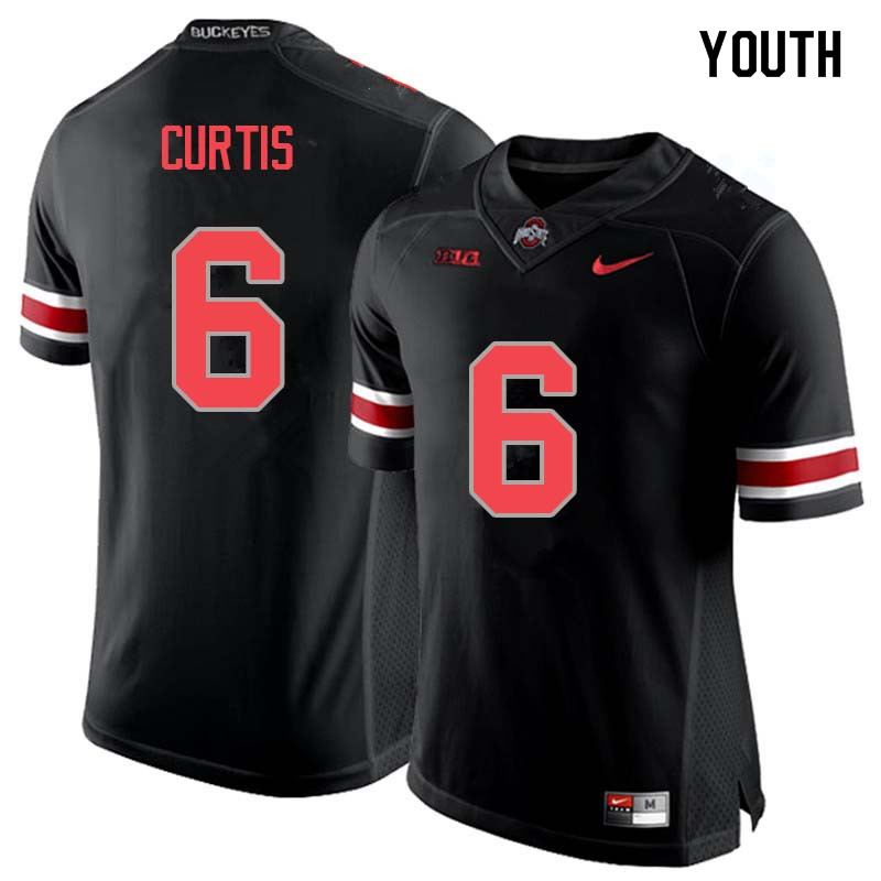 Ohio State Buckeyes Kory Curtis Youth #6 Blackout Authentic Stitched College Football Jersey